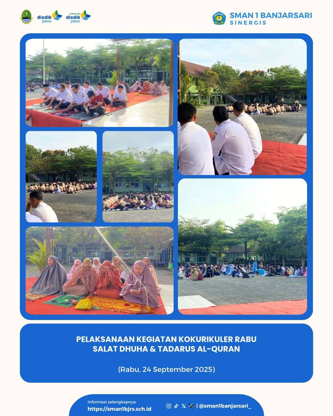 PELAKSANAAN KEGIATAN KOKULEKULER RABU SHALAT DHUHA DAN TADARUS